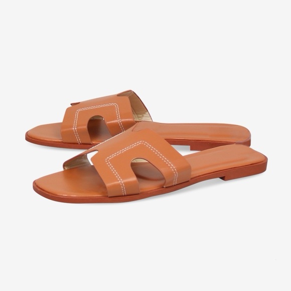 Women’s Oran H Flats in Orange Faux Leather - US 8 / EU 39 - Picture 3 of 5